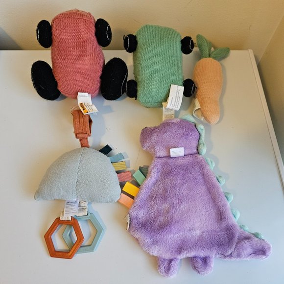 Baby Plush Toys Lot of 5 Cloud Island Knit Tractor Car Rattle Itzy Ritzy Dragon+ - Picture 7 of 8
